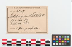 Etikett zu Bronzephalere (NHMW-PRAE-025107)